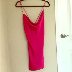 Magenta Cowl Dress